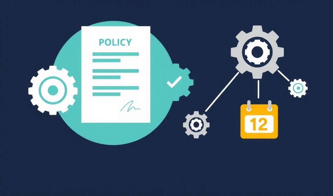 Illustration einer sich ändernden Gesetzestafel und eines Kalenders